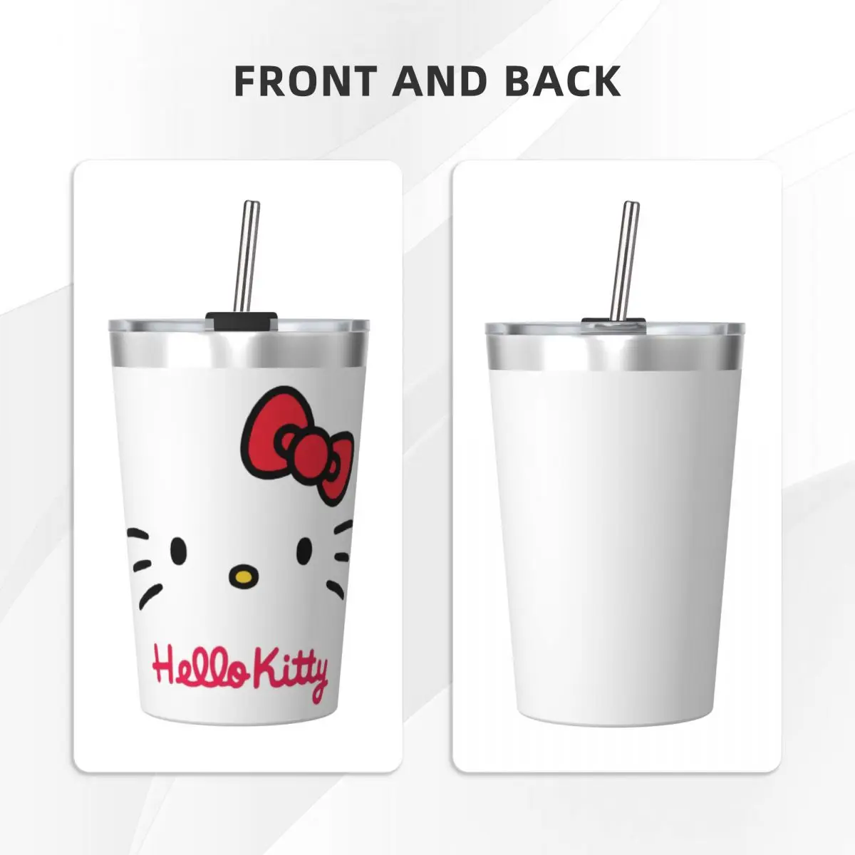 Hello Kitty Mugs Tumbler 12oz Stainless Steel Sanrio Accessories Insulated Mug Cups With Straw for Cold Hot