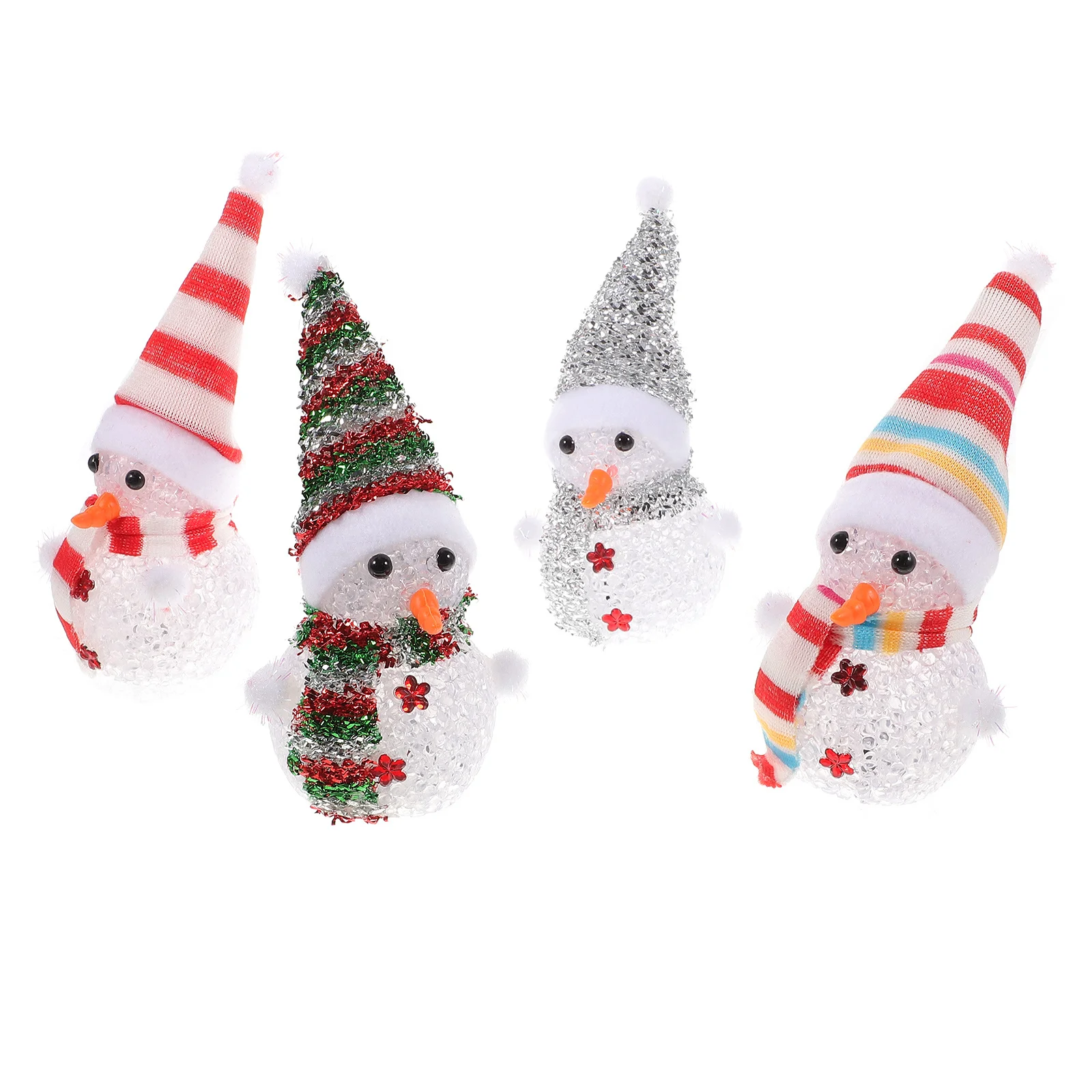 4 قطع متوهجة LED ثلج مصباح كريستال اللون تغيير ضوء الليل لعيد الميلاد الديكور المنزل مكتب غرفة نوم شجرة ديكور #5