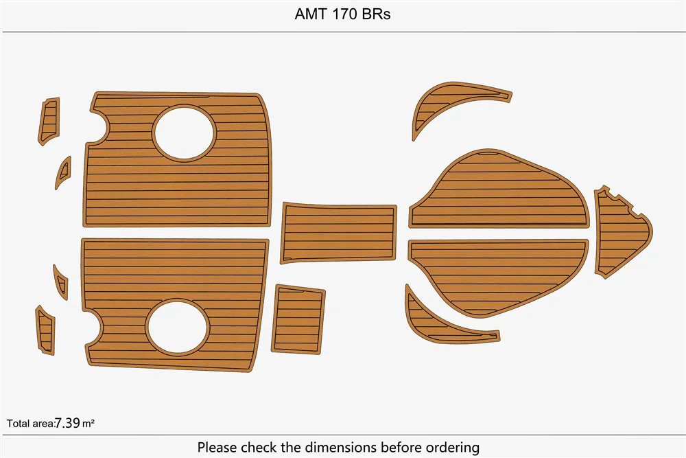 Eva foam Fuax teak seadek marine floor AMT 170 BRs 3 Cockpit Swim Platform 1/4