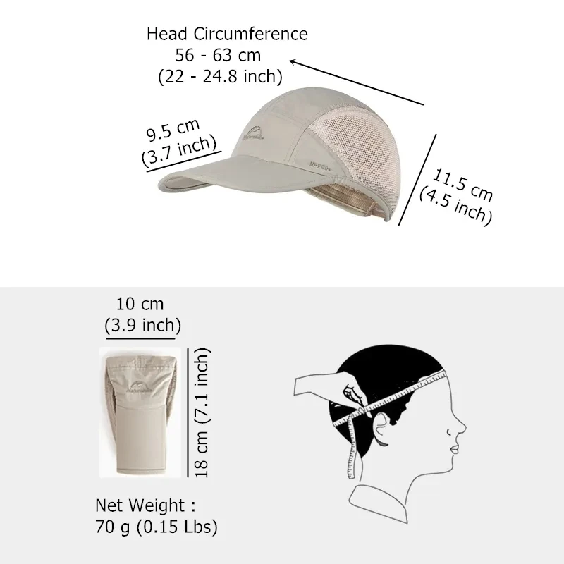 Naturehike Camping Hiking Hat Folding Fishing Cap Outdoor Breathable Baseball Cap Quick Drying Trekking Hat Sun Hat Men Women