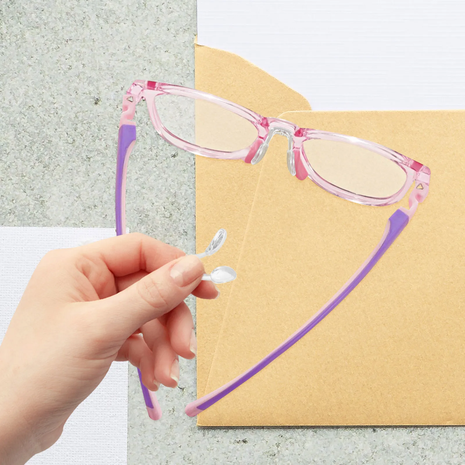 

2Pcs Glasses Nose Pads Silicone Soft Flexible Anti-Slip Comfortable Eyeglass Nose Support Replacement for Glasses Sunglasses