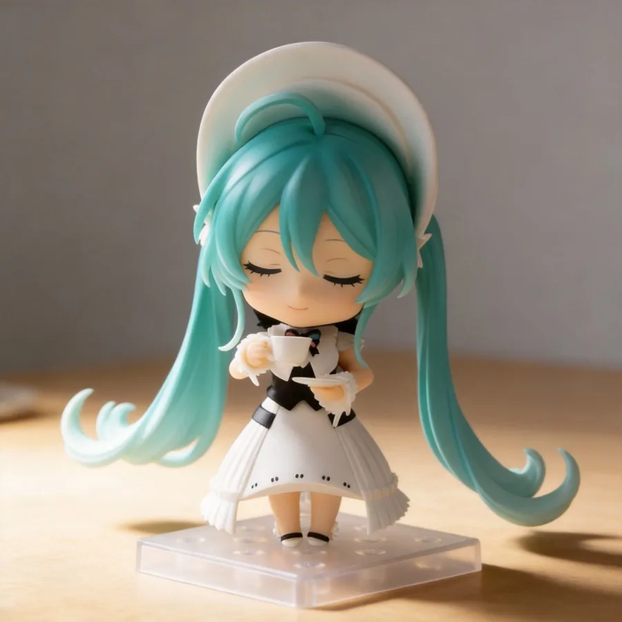 アニメフィギュア-ボーカロイド-初音ミク-qバージョン-粘土モデル-2490-10cm可動アクションドール-交換可能な顔付き-p