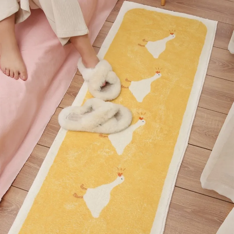 Yellow Rug with Cute Duck Design  Bedside Rug  Long Rug  Soft Rug  Christmas Gift The Perfect Choice for Stylish