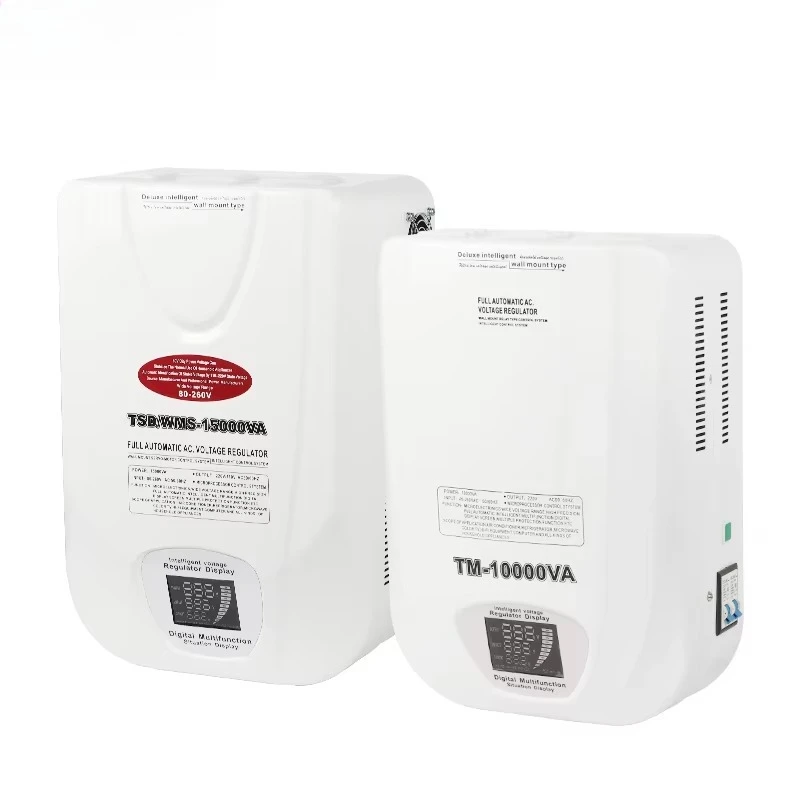 Wall-Mounted 220V Automatic AC Voltage Regulator 5KVA  10KVA 15KVA Single Phase AVR Relay Stabilizer for Home Air Conditioner