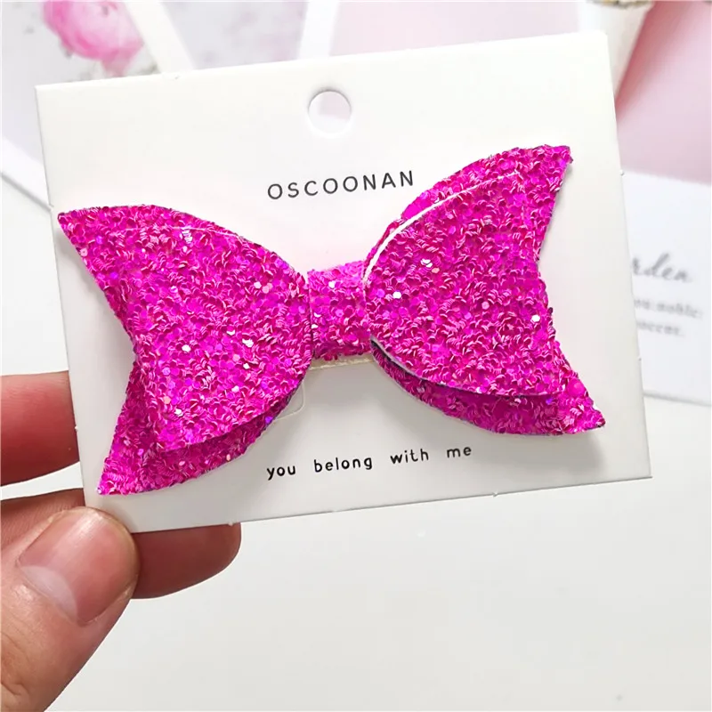 

1 Piece Swallowtail Glitter Bow Tie Barrette Hairpins Summer Clip Tiaras Baby Girl Hair Accessories For Women Bezel Clothing Set