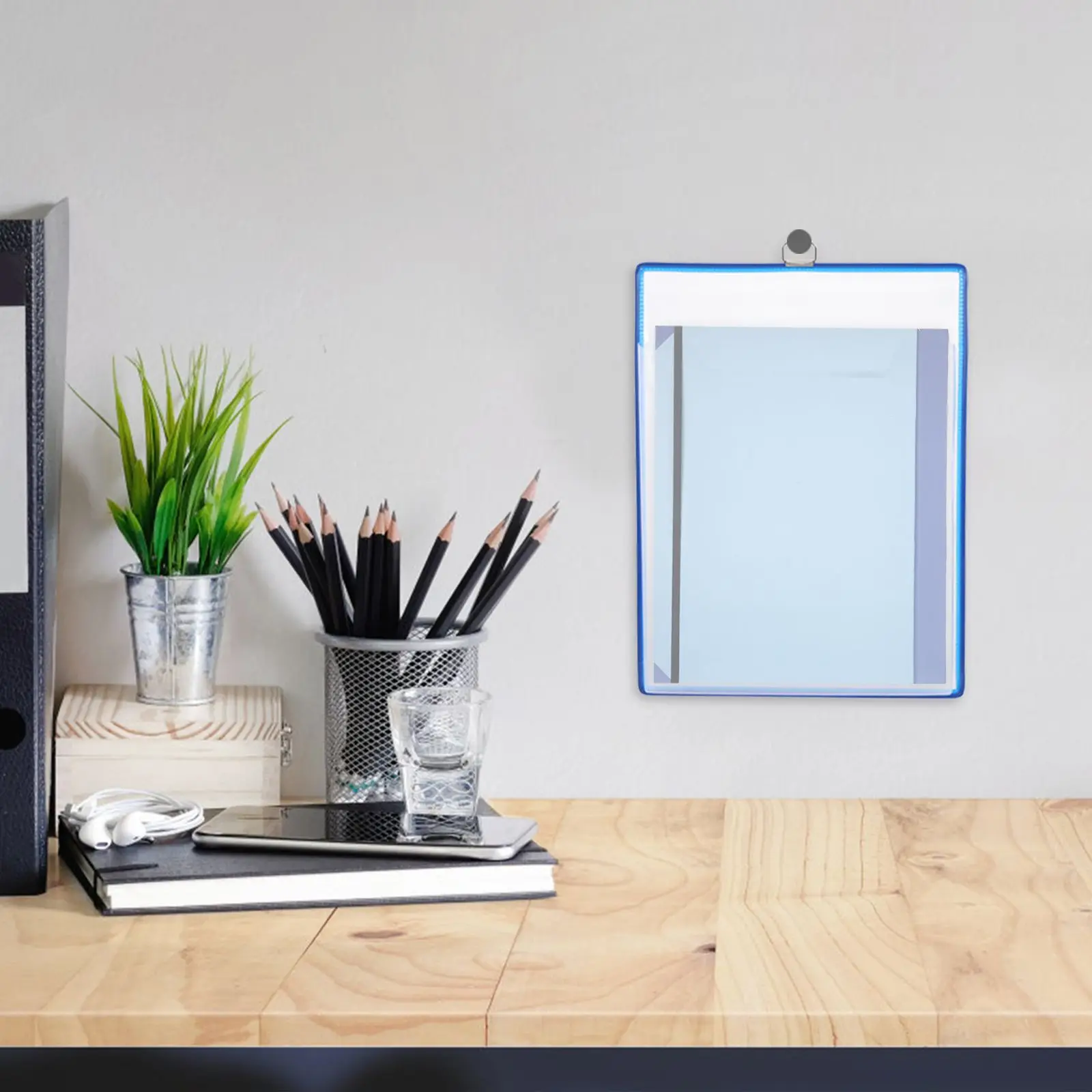 A4 Hanging File Box Transparent Storage Bag Large Capacity Wall Mounted Folder Document Organizer Plastic Container