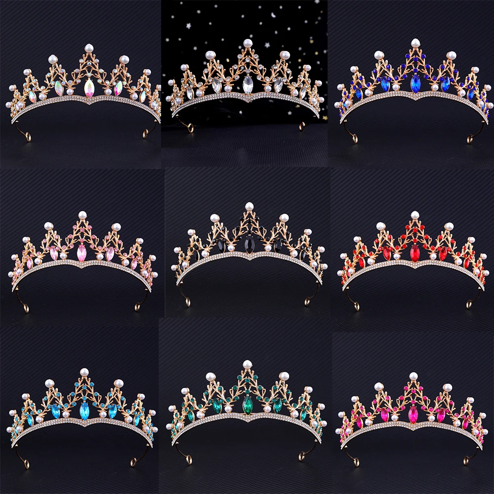 Crystal Crown Gold Silver Color Princess Tiara for Girls Women Hair Dress Accessories Party Birthday Crown Headwear Jewelry