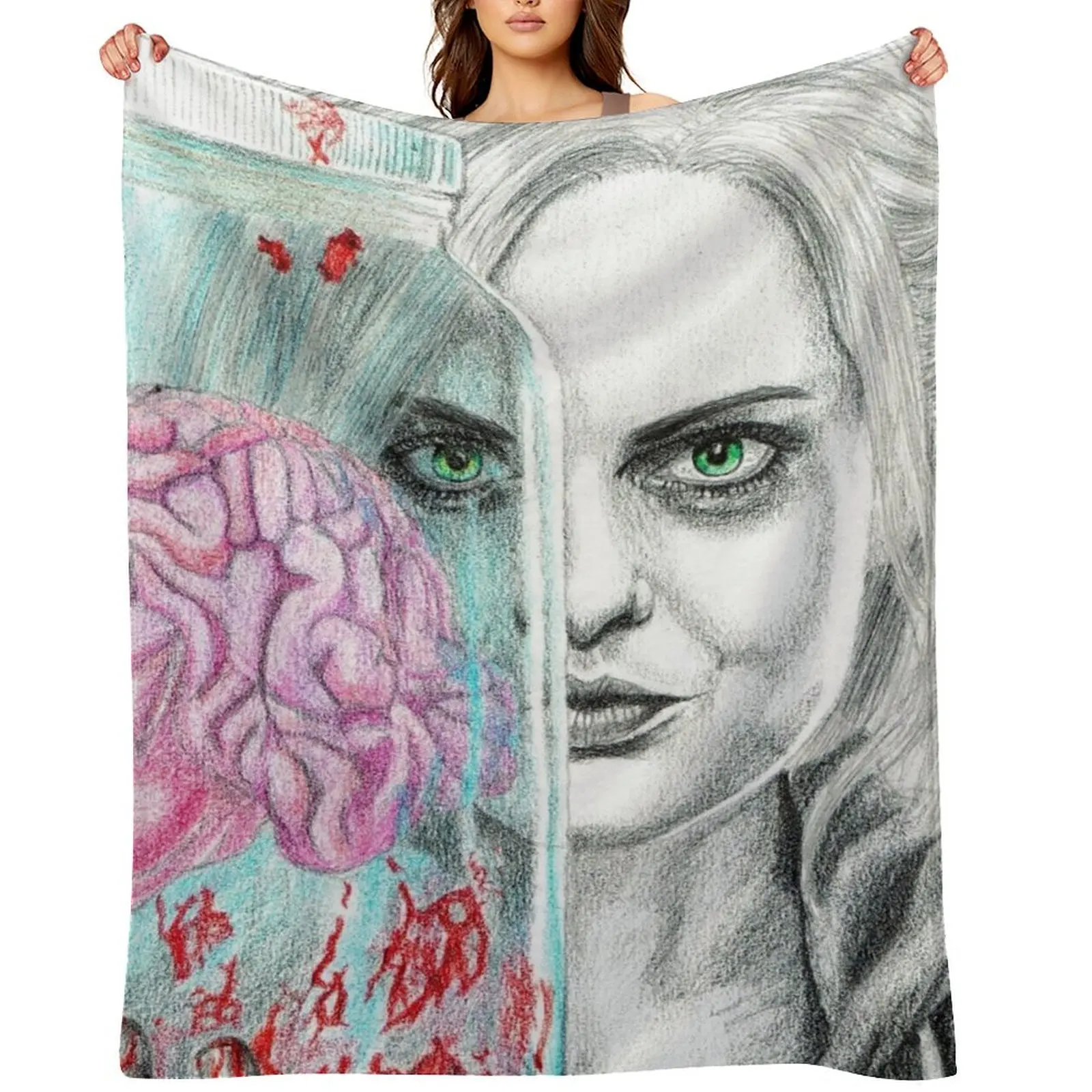 

I zombie Throw Blanket Plaid Vintage Luxury Designer Picnic Blankets