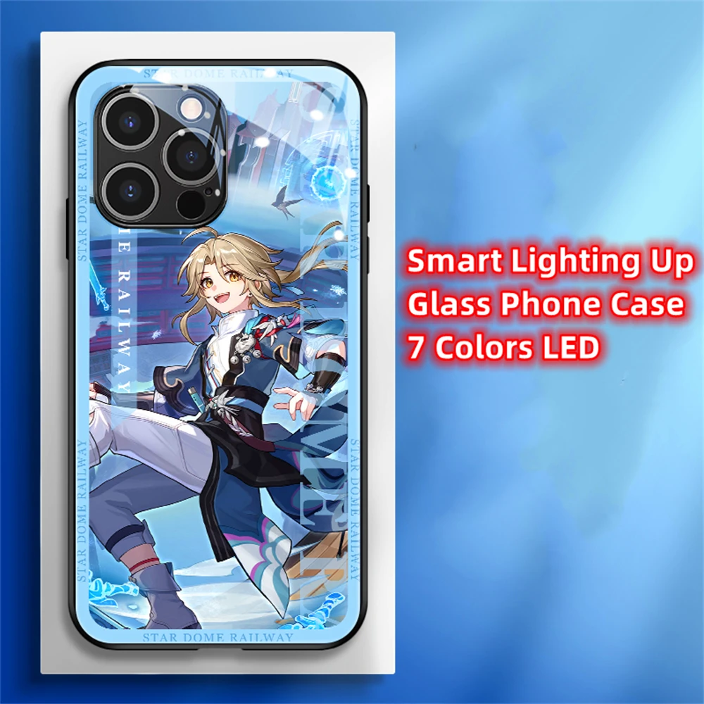 Star Rail Role Led Light Phone Case Call Flash Glitter Cover For iPhone Air 17 16 E 15 14 13 12 11 Pro Max Plus X XS XR SE Mini