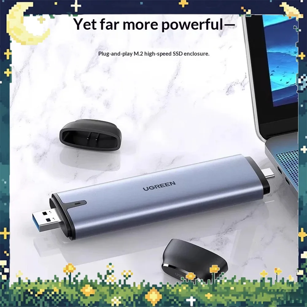 UGREEN CM353 M.2 NVMe SSD Enclosure USB 3.2 Type C Dual Port 10Gbps Aluminum Case for Laptop PC