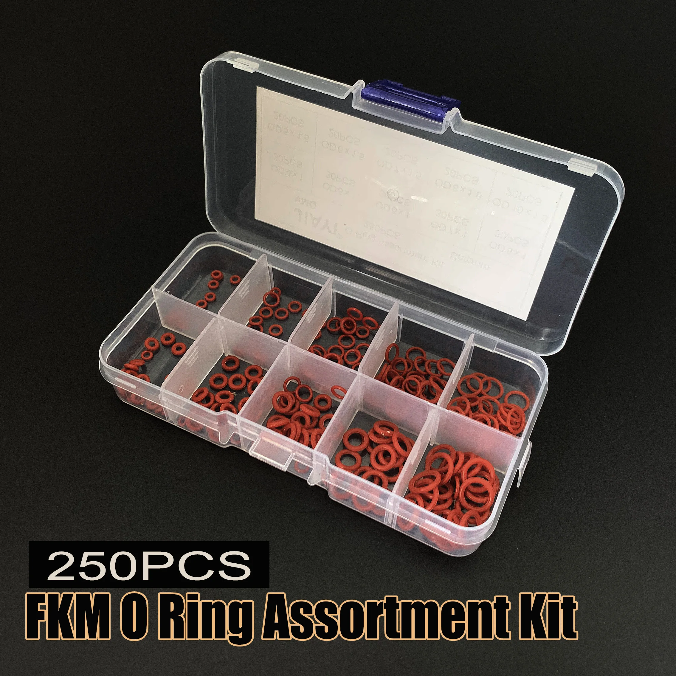 

High temperature resistant silicone seal ring O-ring VMQ 250Pcs environmentally friendly non-toxic and odorless Assortment Kit