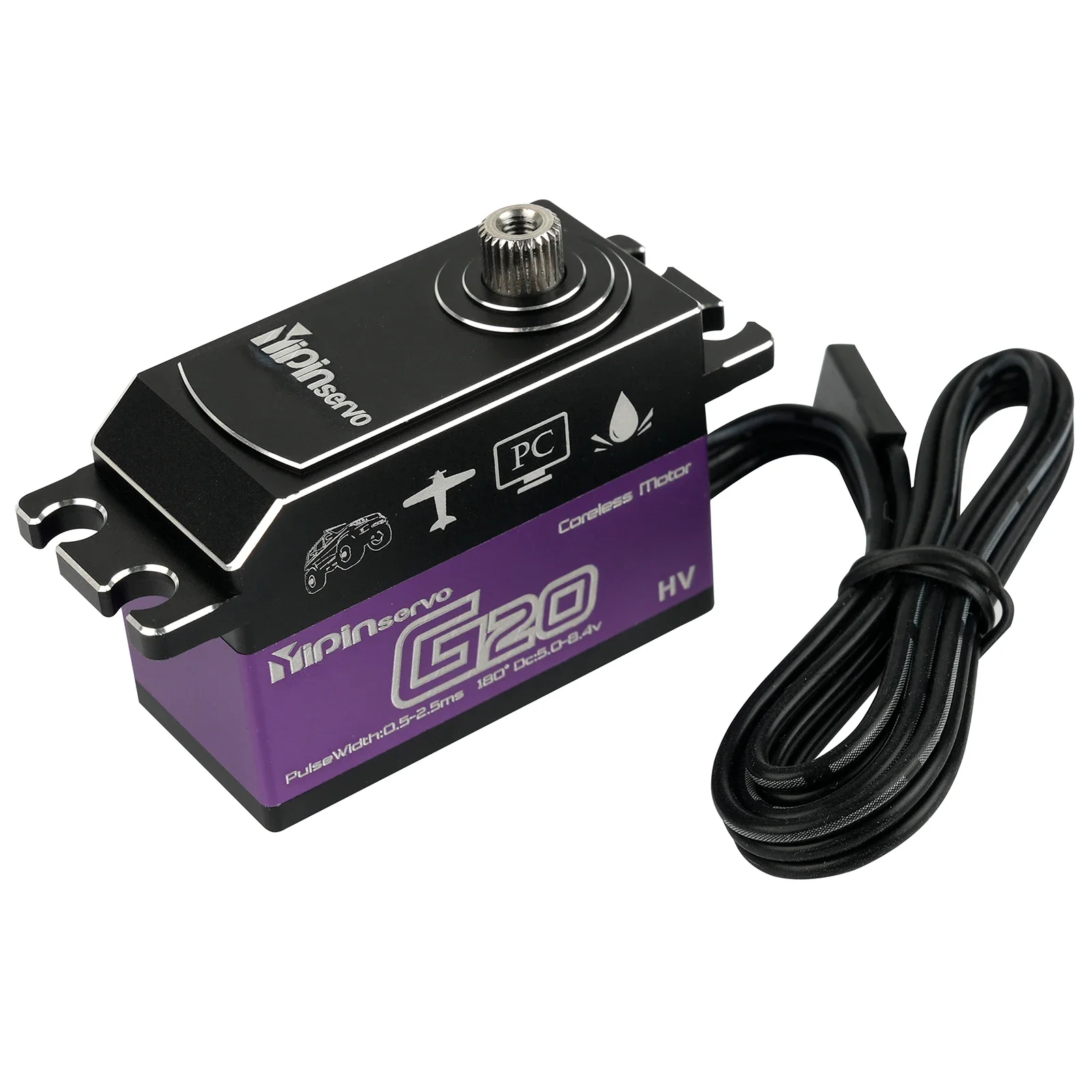 YP3320CLS Motore coreless con ingranaggio in acciaio a coppia elevata servo digitale da 20 kg 180/270/360 °   Corpo corto per robot per auto RC fai da te