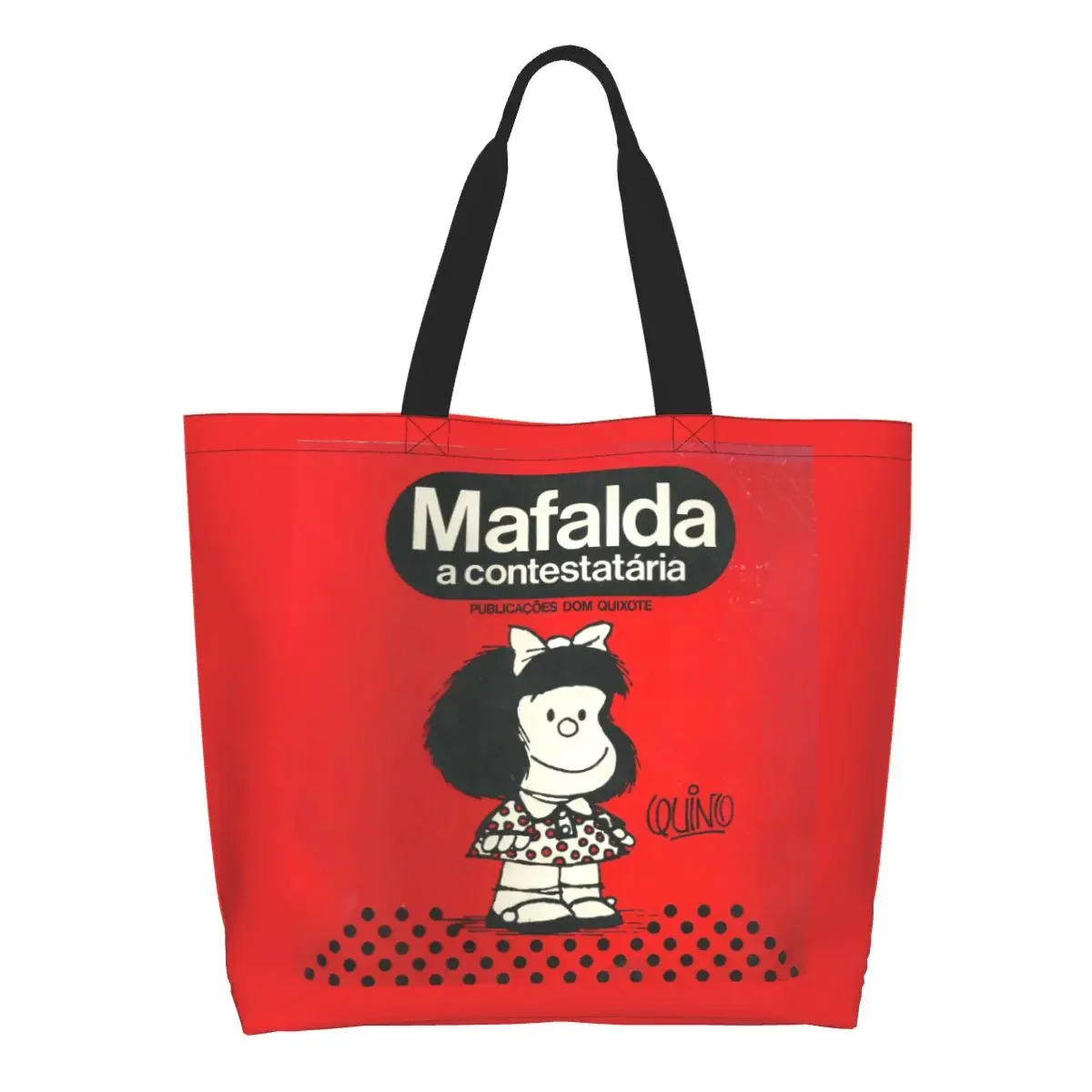 Custom Mafalda A Contestataria  Bag Custom Printed Canvas Shopper Tote  Bags Large Capacity Washable Quino Comic Manga Handbag