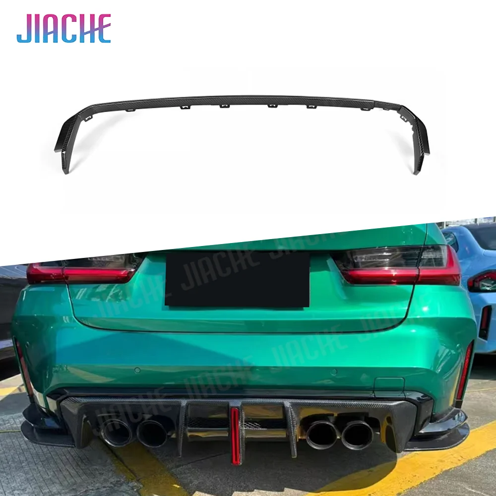 

Dry Carbon Fiber Rear Bumper Lip Spoiler Diffuser Strip Trims For BMW M3 M4 G80 G82 G83 2021+ FRP Bodykits Strip FRP Black