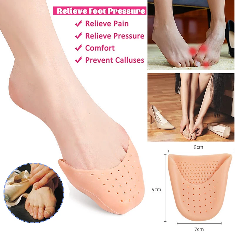 Pexmen 2Pcs/Pair Toe Protectors for Women Toe Pain Relief Ball of Foot Cushion Toe Caps for Pointe Forefoot Cover Toe Pouches