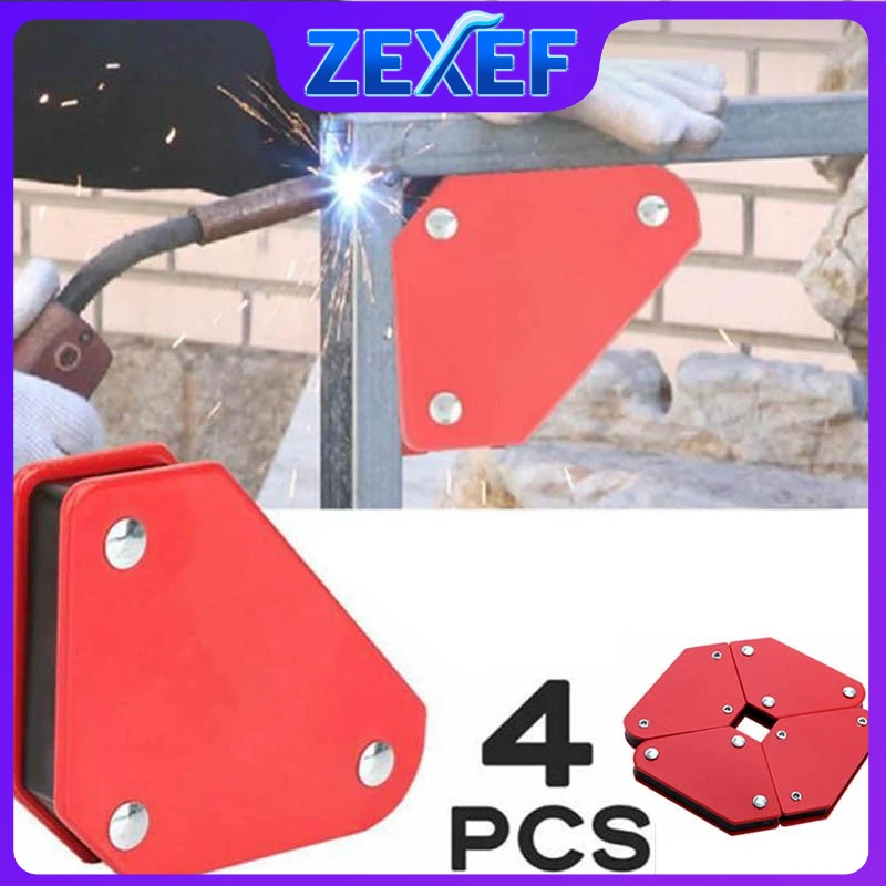 ZEXEF 4PCS Magnetic Welding Holders Angle Solder Arrow Magnet Weld Fixer Positioner Ferrite Holding Auxiliary Locator Tools