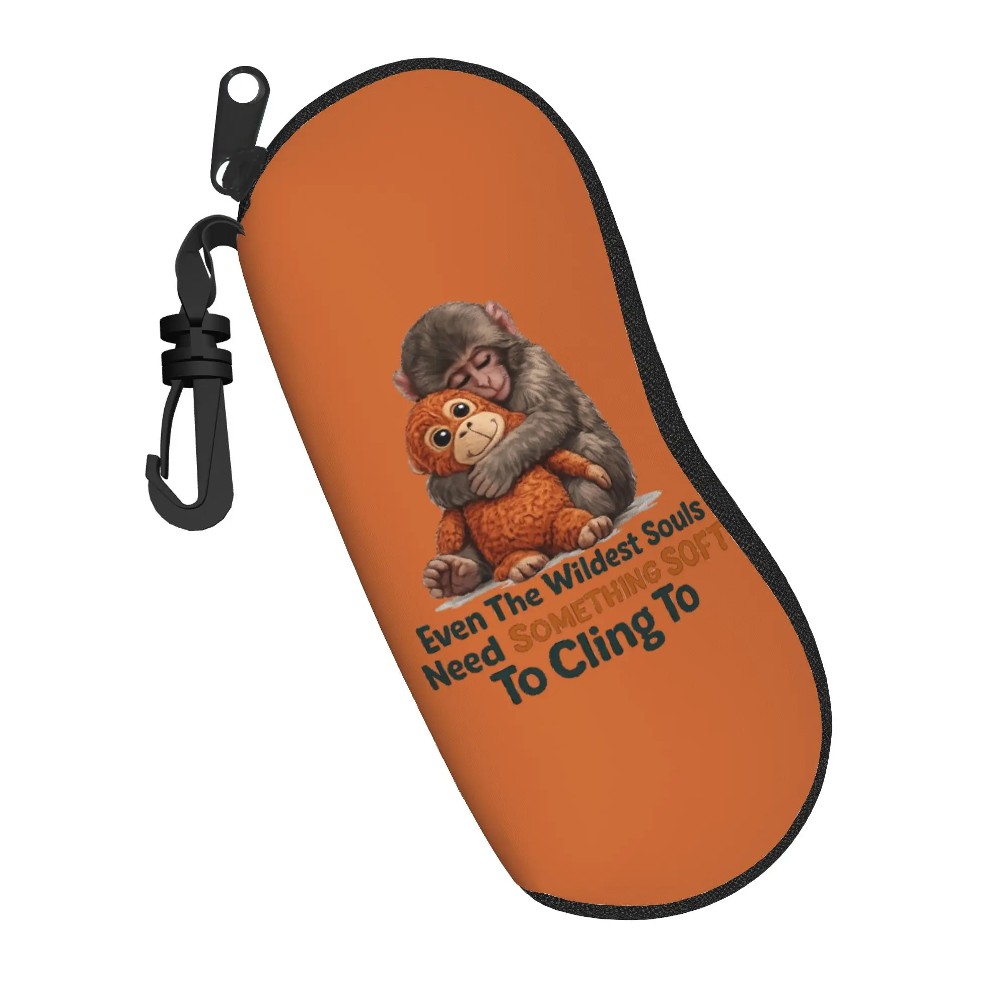Harajuku Punch Monkey  Glasses Case Convenient Zipper  Glasses Protector Anti-Pressure Eye Contacts Case