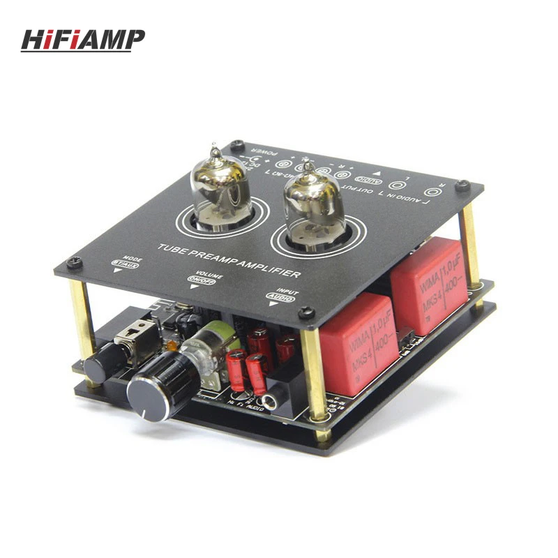 AOSIBAO M18 Tube Preamp Amplifier Mini Bluetooth Integrated Amplifier Rated 35W For Room Desktop