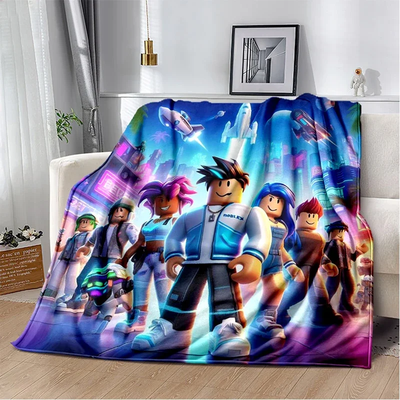 ثلاثية الأبعاد R-Robloxs الكرتون لعبة بطانية ، لينة رمي بطانية للمنزل غرفة نوم أريكة تتحول لسرير نزهة السفر غطاء مكتب بطانية هدية للأطفال #5