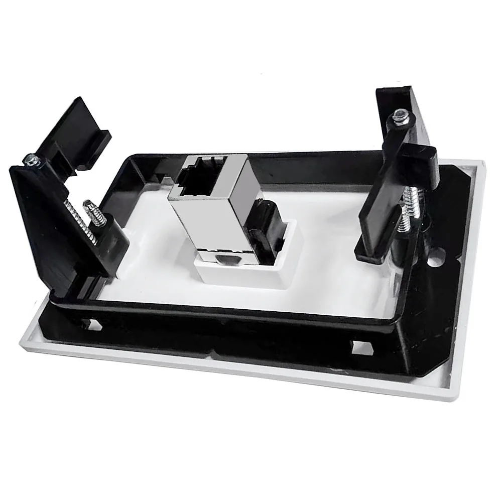 115 * 70 mm Ethernet Wall Plate, 1-6 Port Port CAT7 Keystone Female to Female Wall Plate-White Face Plate ABS