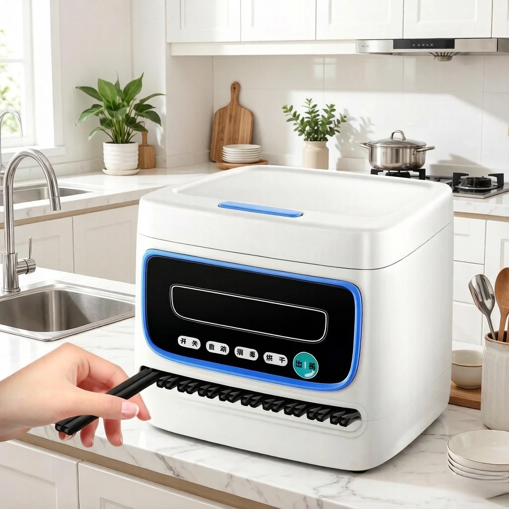Commercial Automatic Chopstick Dispenser, UV Sterilizer Hot Air Drying Box, Microcomputer Smart for Restaurant Kitchen Canteen