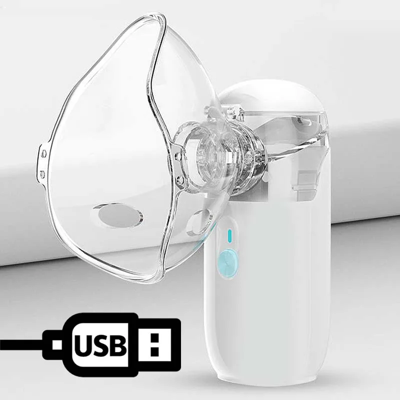 Medical Asthma Atomizer for Adult & Kids Handheld Portable Inhale Nebulizer Mesh Atomizer Silent Inhaler Nebulizador