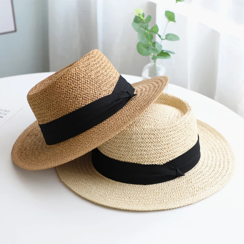 NEW Summer Hat for Women Men Panama Straw Hats Travel Beach Sun Hat Wide Brim Fedora Jazz Hat UV Protection Summer Holiday Hats