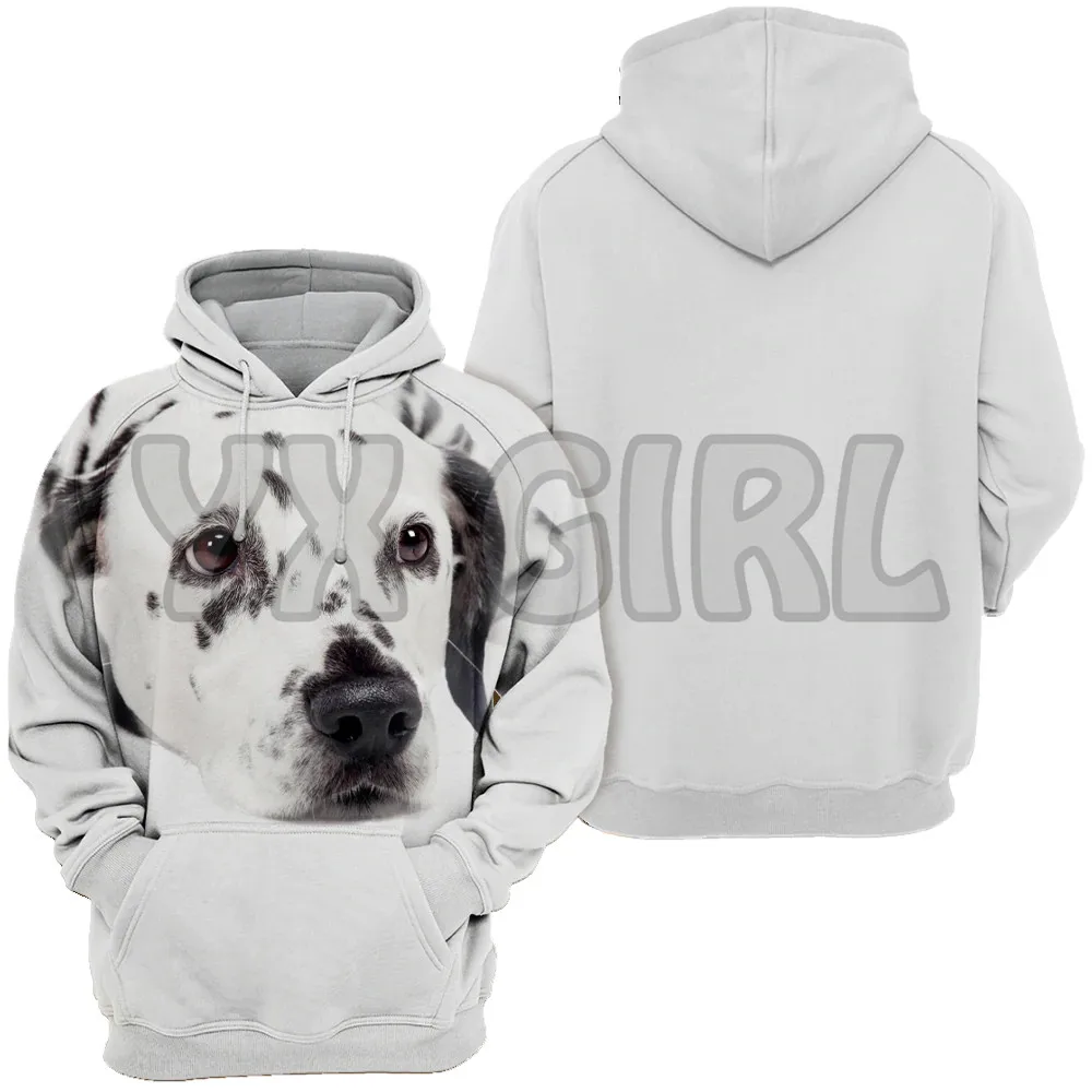 Animali cani cucciolo dalmata felpe con stampa 3D pullover Unisex divertente felpa con cappuccio per cani tuta Casual da strada