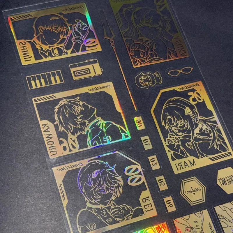Neon Niedliche Genesis Classic Evangelion Anime Peripherie Laser Holographische Aufkleber Süße Scrapbooking DIY Dekorative Sticker – Detail 2