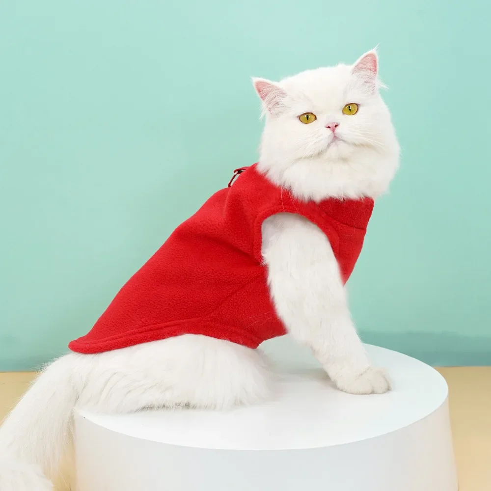 Pets Thick Warm Clothes Autumn Winter Pet Puppy Sweater Jacket Pet Cat Polar Fleece Coat with Traction Pet Supplies Dog Costume