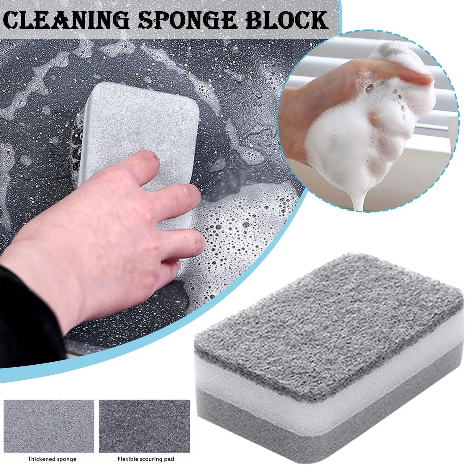 For Dishwashing Sponge Kitchen Magic Clean Rub Pot Sponges Removing Sponge Kit Brush Cleaning Focal Stains Rust J1d3