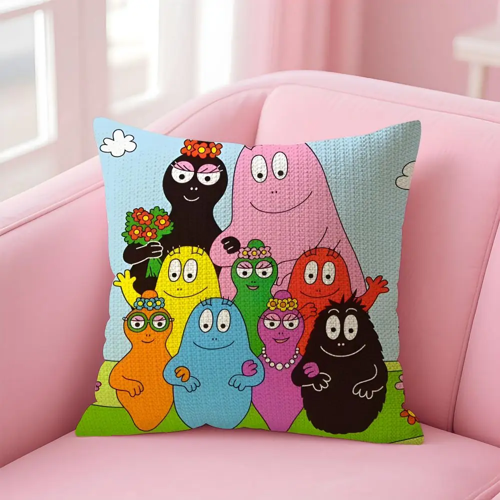 cute Cartoon B-Barbapapa Cushion Cover Decorative Linen Throw Pillow case Soft for Bed Sofa Car Home Decor