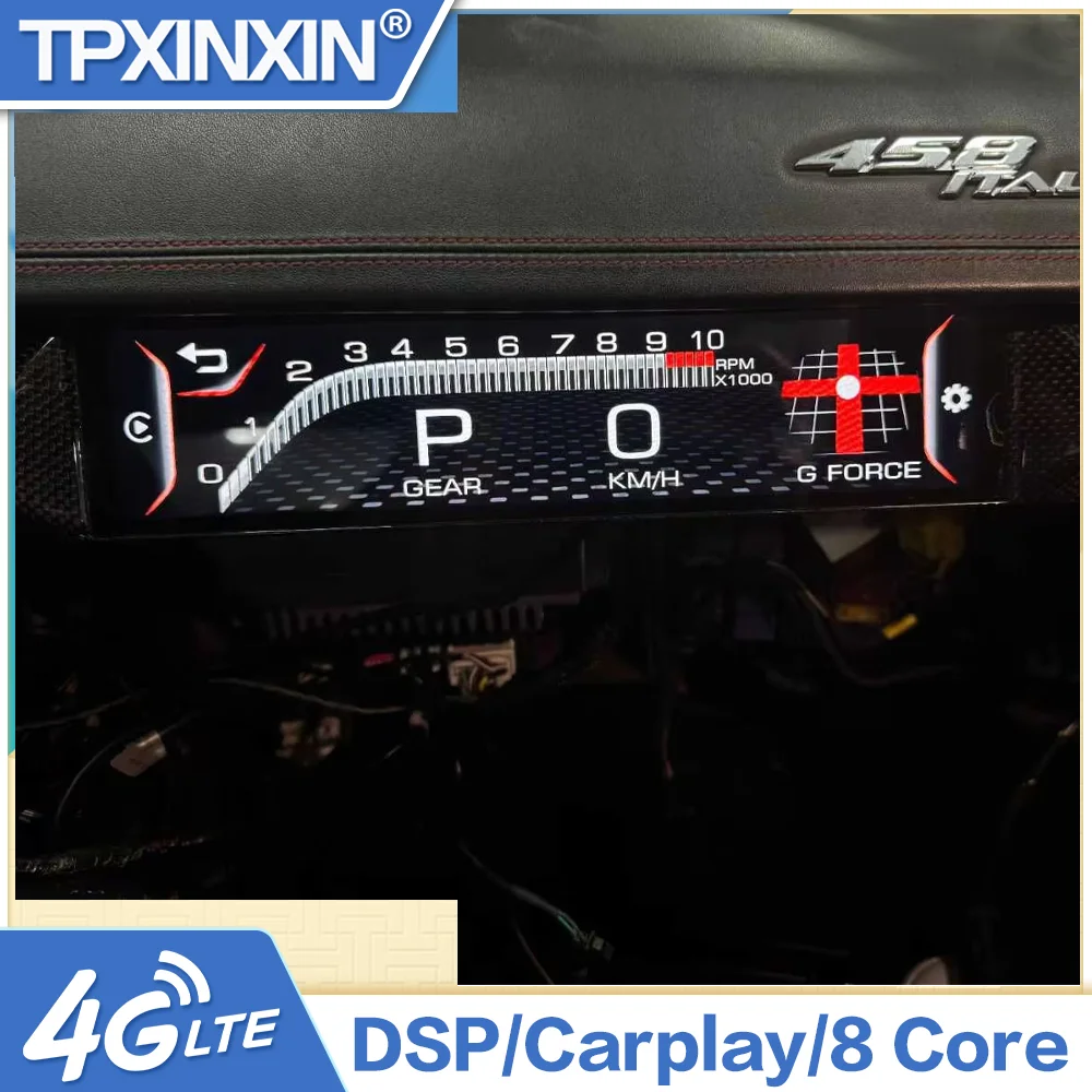 

Android Auto Carplay Multimedia Player For Ferrari 458 2017-2024 Co-pilot Screen Passenger Display Car Radio Video Head Unit Set