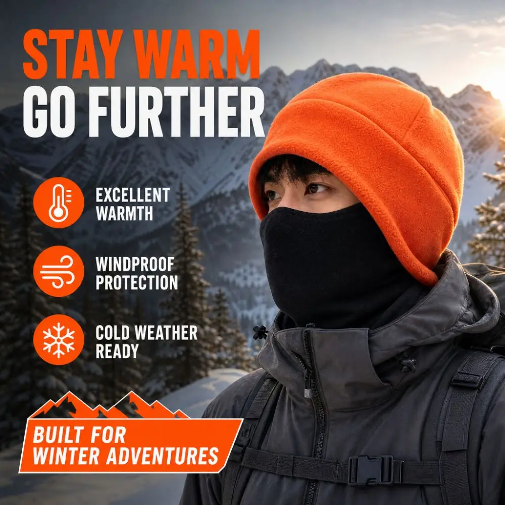 Thermal Winter Warm Face Mask Polar Fleece Windproof Men Beanie Hat Lightweight Fleece Ear Cover Helmet Liner
