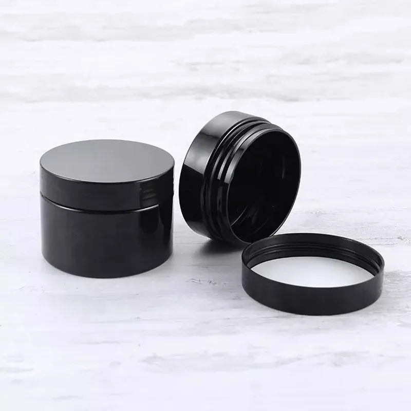 PET Plastic 100ml 120ml 150ml 200ml 250ml 300ml 500ml 8oz Black cosmetic jar for cream cosmetic packaging containers