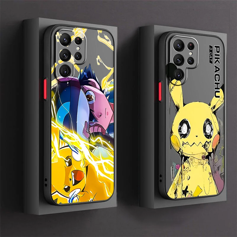 

Animation P-Pokémon Pikachus Frosted Translucent For Samsung A53 A52 A33 A32 A51 A71 A21S A13 A73 A50 A22 A12 5G TPU Phone Case