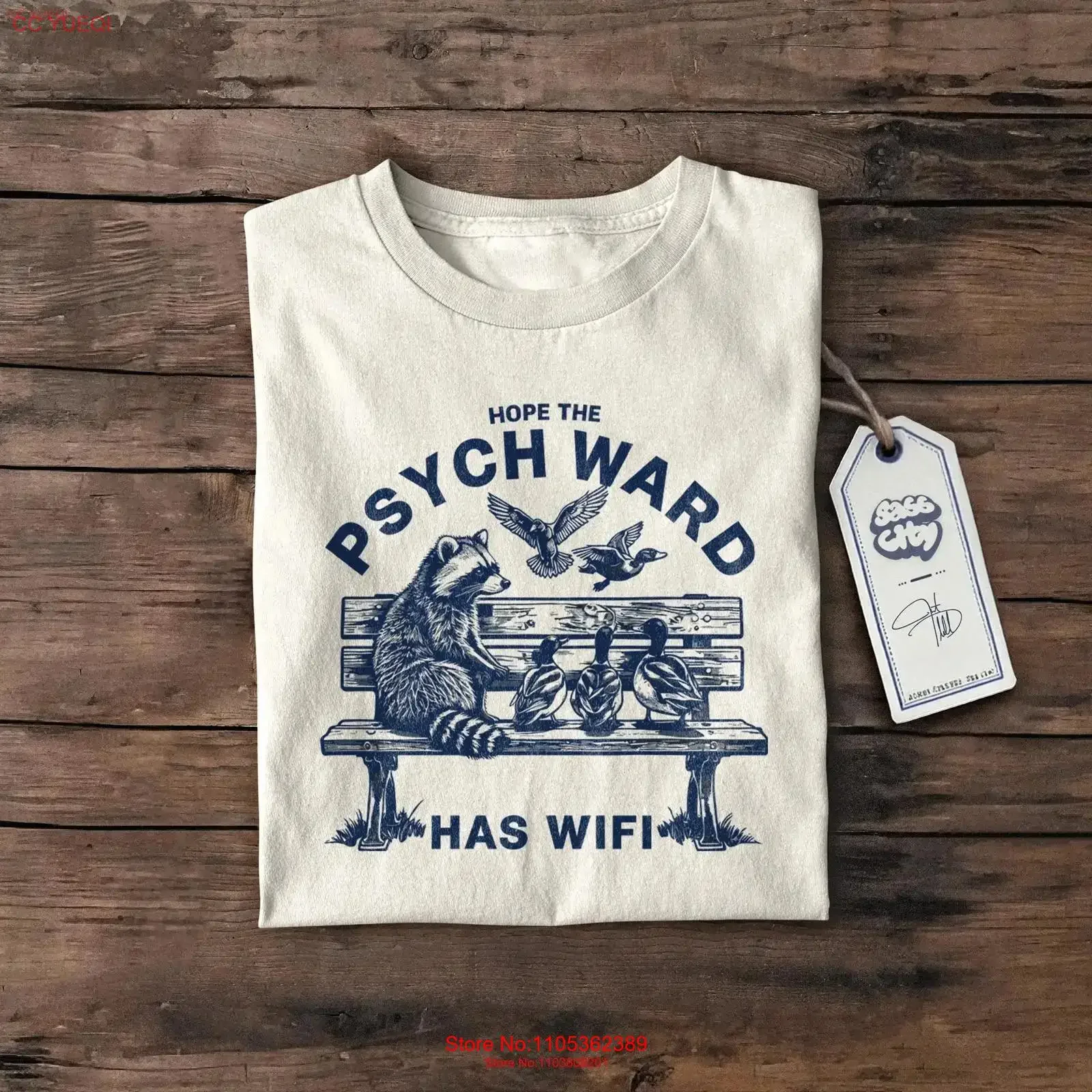 T-shirt « I Hope the Psych Ward Has Wifi » – Drôle, Vintage, Minimaliste, Nostalgique, Délavé, Unisexe, Extensible, Tendance, Doux, Homme