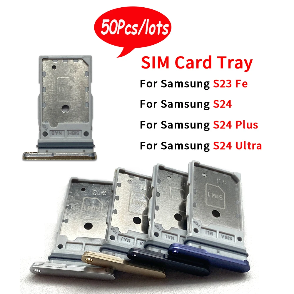 50Pcs，New Dual Sim Card For Samsung S24 Plus Ultra S23 Fe Micro Nano SIM Card Holder Tray Slot Holder Adapter Socket