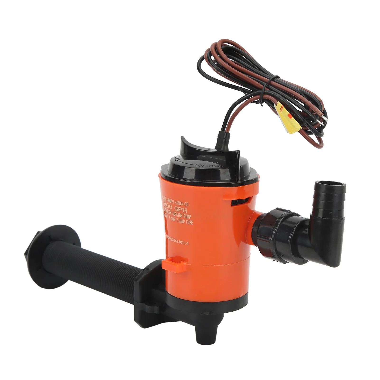 800GPH Livewell Pump Bait  Aerator 12V Submersible Cartridge Boat Bilge Pump Ignition Protection Marine Boat Accessories