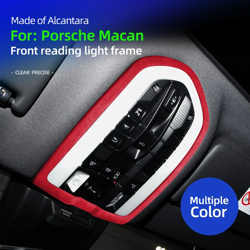 car front reading light frame cover Interior trim For Porsche Macan Panamera Cayenne 11-19 alcantara suede Accessories