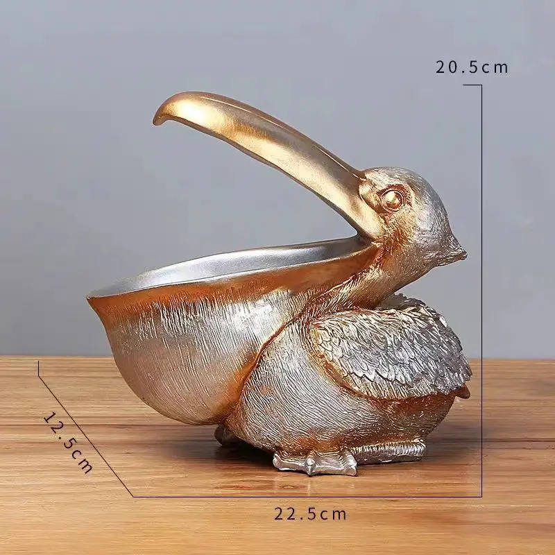 Pelican Birds Figurines Pelican Sculpture Candy Dish Desktop Organizer Entryway Table Statue Decor Ornament