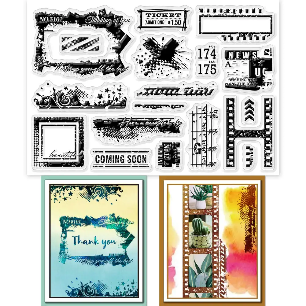 2023 New ticket background stamp Clear Stamps for Scrapbooking Transparent Silicone Rubber DIY Photo Album Decor 1028