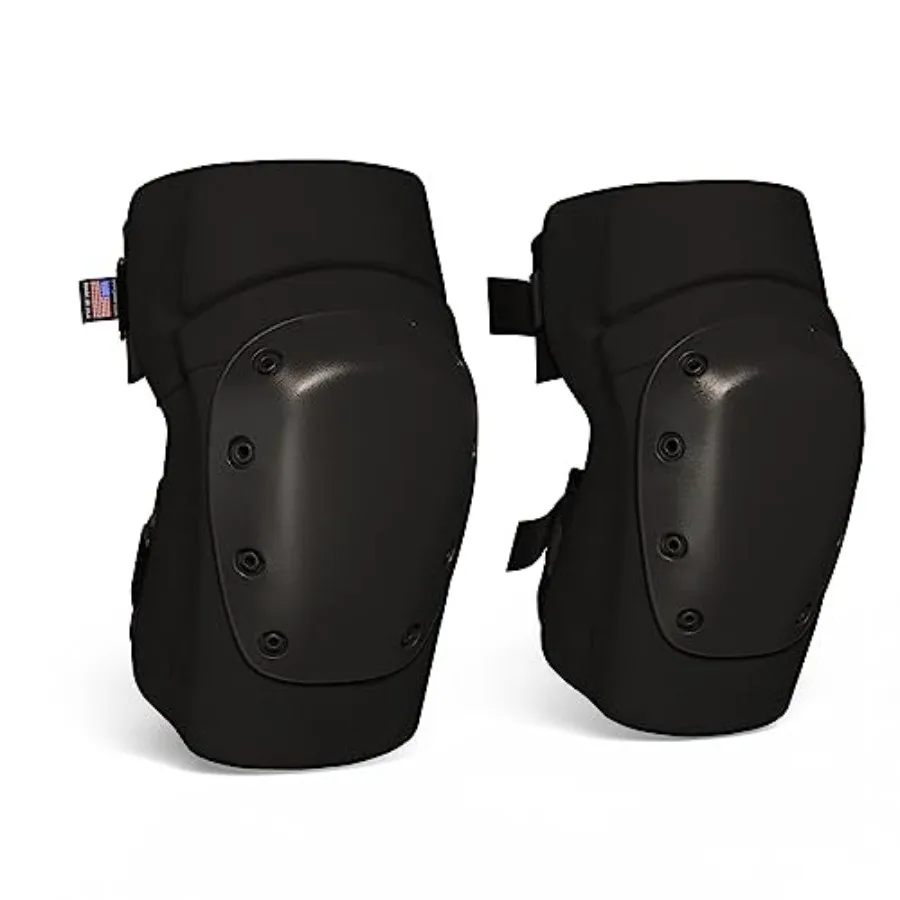 

PRO Constructor Style Knee Pads with 3 Levels of Protection 1 Pair - Flat Stand Plastic Cap and Multi Adjustable Fasteners Made