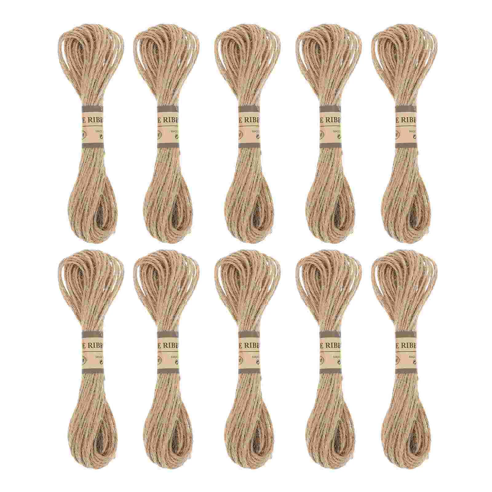 

10 Pcs 2mm 3 Strands Jute Cord Craft Decorative Binding Rope Gift Basket Stair Door Decorative Rope Window