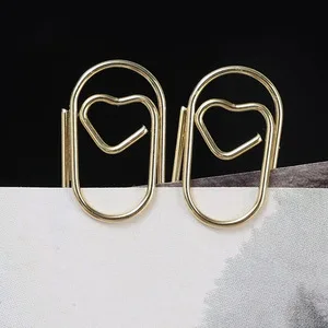 100/200pcs Creative Love Metal Paper Clip Binding Bookclip Bookmark Binding Notebook Writing Book Decoration School Office Stati