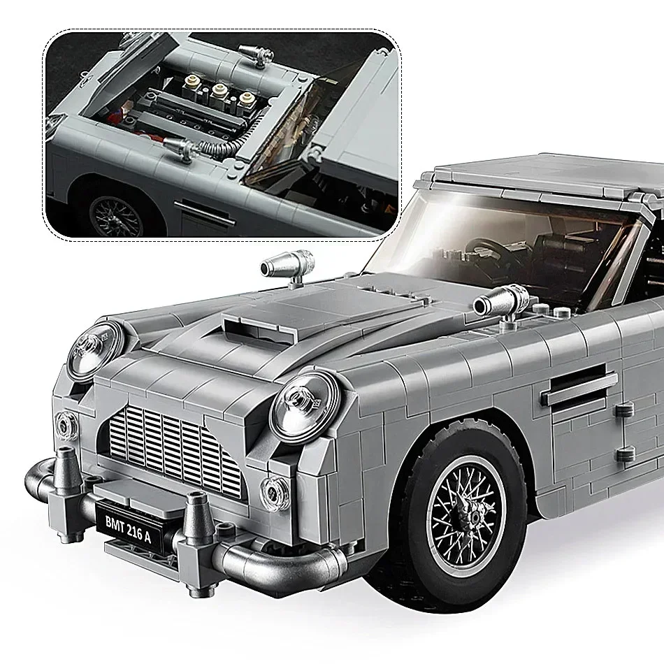 In Stock 007 James Bond Tech Car Series 1295PCS 10262 Building Blocks Martined DB Children Model Gifts Toys Astones Classic Car