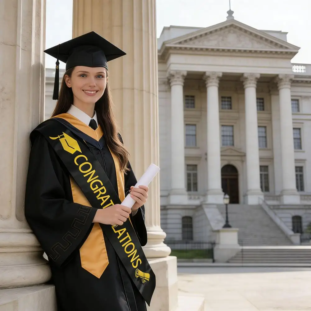 

2 шт./компл. набор выпускных кепок с эластичным ремешком и кисточкой, выпускной костюм бакалавра, декор для выпускной вечеринки, реквизит для фотосессии для выпускного вечера