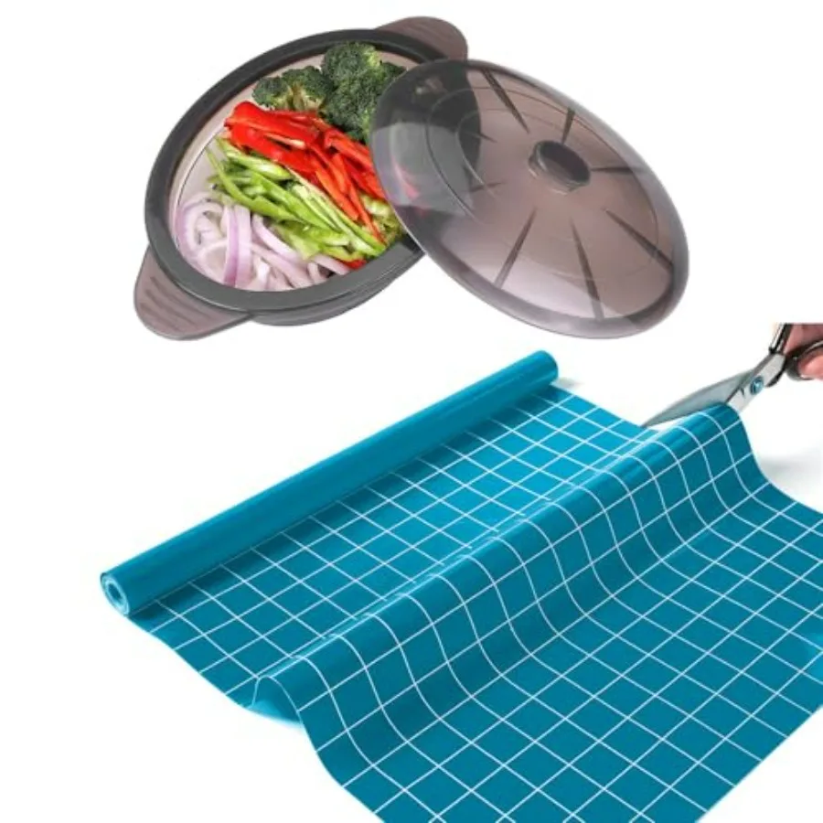 

Silicone Baking Mat Roll and Microwave Steamer Cooker Collapsible Bowl