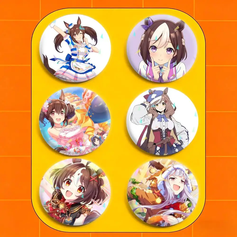 

Anime Uma Musume Pretty Derby 32/44/58mm Handmade Pins Round Brooch Badge Backpacks Clothes Jewelry Gifts