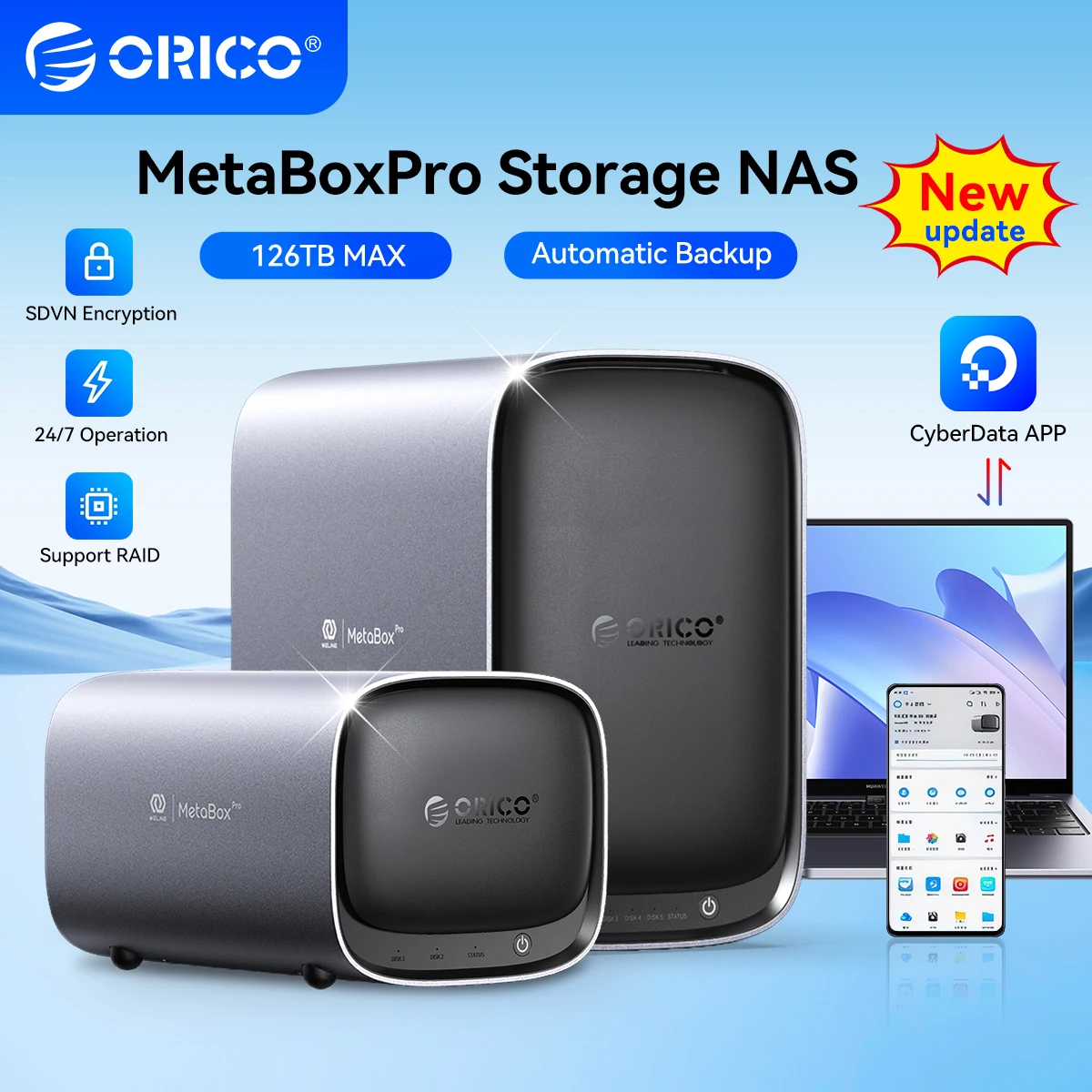 

ORICO 5Bay/2Bay MetaBox Team Storage NAS 2.5/3.5"Network Attached Storage Support Remote Access Share Data Security Encryption
